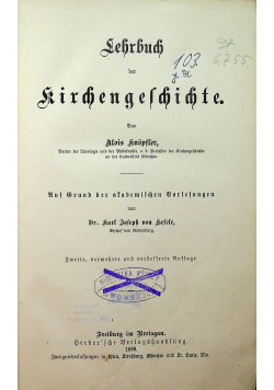 Lehrbuch der Kirchengeschichte 1898r