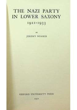 The nazi party in lower Saxony 1921 - 1933