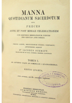 Manna quotidianum sacerdotum tomus 1 1903 r