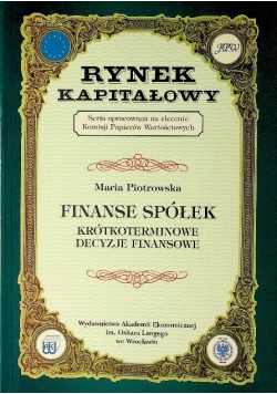 Rynek kapitałowy  finanse spółek krótkoterminowe