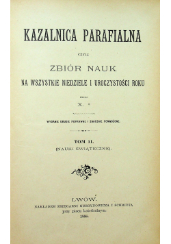 Kazalnica parafialna tom 2 1888 r