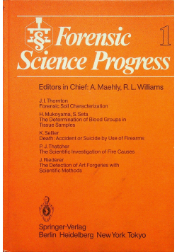 Forensic Science Progress volume 1