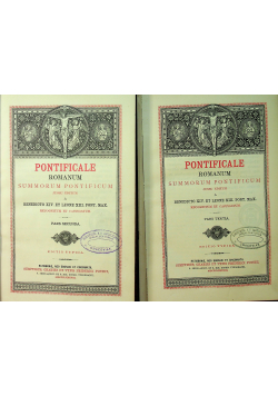 Pontificale Romanum Pars 2 i 3 1888 r.
