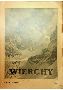 Wierchy Rocznik piętnasty 1937 r