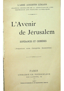 L'Avenir de Jerusalem 1901 r.