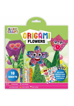 Blok z naklejkami i arkuszami do origami Kwiaty