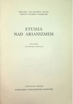 Studia nad Arianizmem