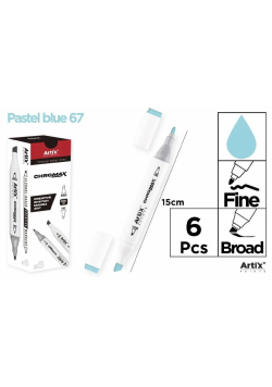 Marker Chromax z 2 końcówk. pastel blue 67 (6szt)