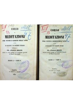 Corso Di Meditazioni Per Tutti I Giorni Dell Anno Volume III i IV ok 1854 r