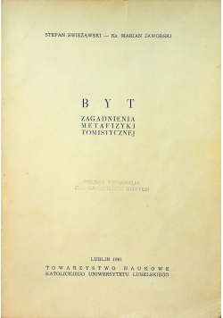 Byt zagadnienia metafizyki tomistycznej