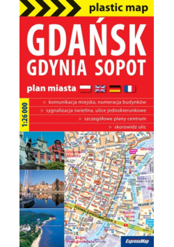 Gdańsk Gdynia Sopot plan Trójmiasta 1:26 000