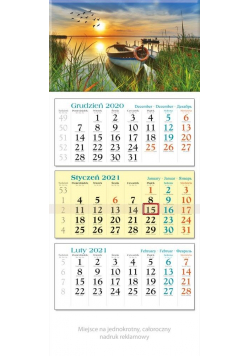 Kalendarz 2021 Trójdzielny Łódka KT3