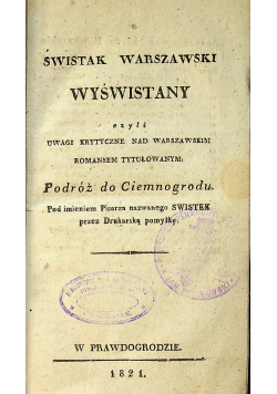 Świstak warszawski wyświstany 1821 r