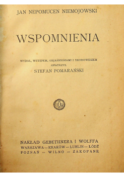 Niemojowski Wspomnienia 1925 r