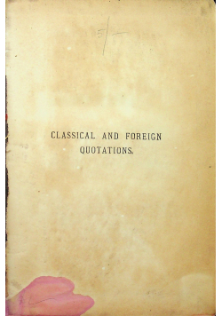 Classical and foreigin Quotations z 1889r