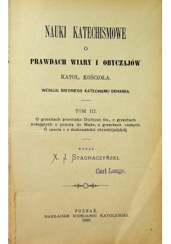 Nauki Katechismowe o Prawdach Wiary i Obyczajów 1886 r.