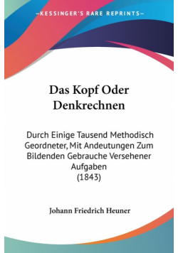 Das Kopf Oder Denkrechnen