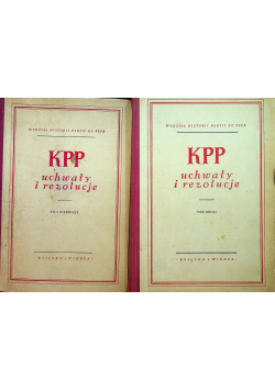 KPP uchwały i rezolucje 2 Tomy