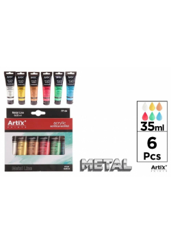 Farba akrylowa metal 35ml 6 kolorów