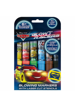 Markery dmuchane Cars 6 sztuk + szablony
