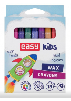 Kredki świecowe 18 kolorów EASY