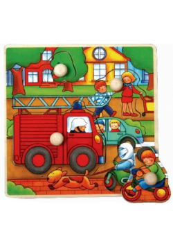 Puzzle drewniane pinezki Straż Pożarna