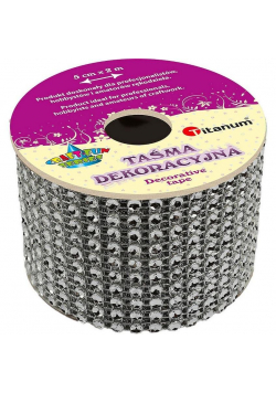 Taśma z kryształkami 50mm x 2m srebrna