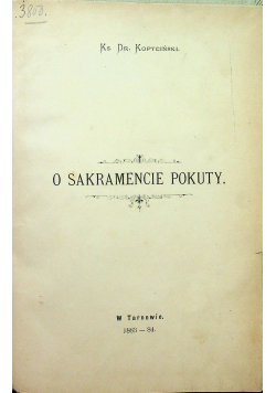 O Sakramencie Pokuty 1884 r.