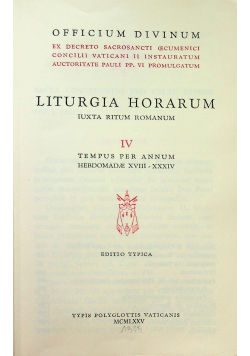 Liturgia Horarum Tom IV