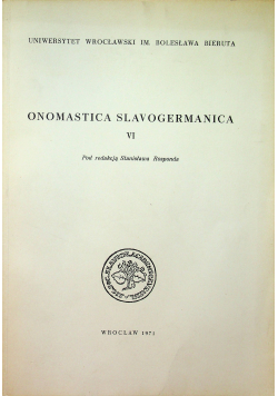 Onomastica slavogermanica VI