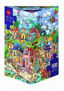 Puzzle 1500 Szczęśliwe miasto (Puzzle+plakat)