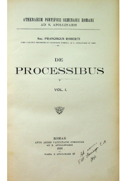 De Processibus Vol 1926 r.