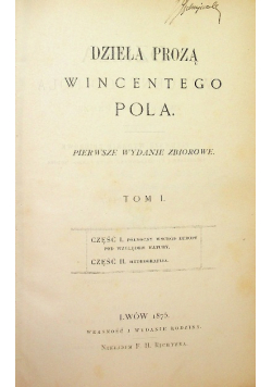 Dzieła Wincentego Pola Tom I 1875 r.