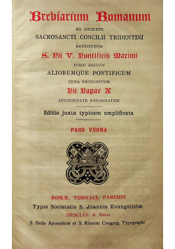 Breviarium Romanum Pars Verna