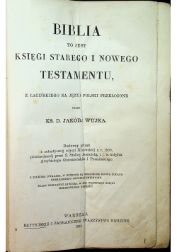 Biblia to jest Księgi Starego i Nowego Testamentu 1923 r.
