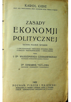 Zasady ekonomji politycznej 1922r