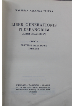 Liber Generationis Plebanorum Część II