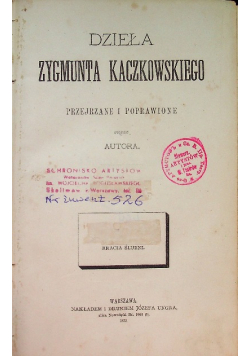 Dzieła Zygmunta Kaczkowskiego, 1875 r.