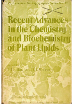 Recent Advances in the Chemistry and Biochemistry of Plant Lipids
