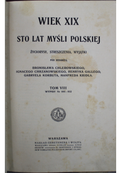 Wiek XIX sto lat myśli polskiej 1913 r.