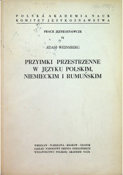 Przyimki przestrzenne w języku polskim niemieckim i rumuńskim