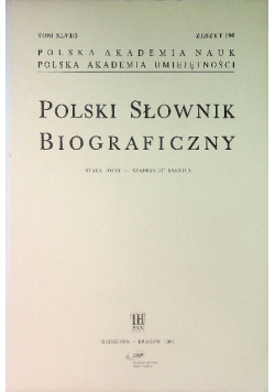 Polski Słownik Biograficzny Zeszyt 190