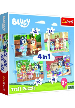 Puzzle 4w1 Bluey i jego świat