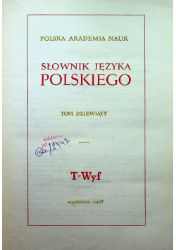 Słownik języka polskiego tom dziewiąty