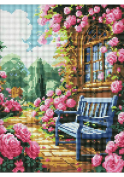 Diamentowa mozaika bez ramy - Kwiatowy ogród 30x40