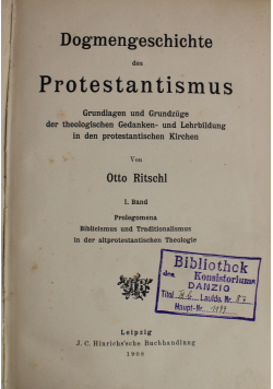 Dogmengeschichte des Protestantismus 1908r