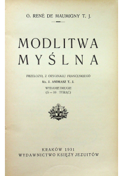 Modlitwa myślna 1931 r.