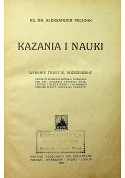 Kazania i nauki 1923r
