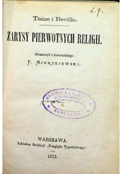 Zarysy pierwotnych religii 1873 r.