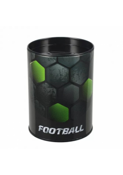 Skarbonka metalowa okrągła Football